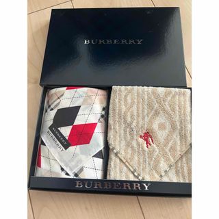 バーバリー(BURBERRY)のバーバリー　ハンカチーフ 1枚　タオルハンカチーフ1枚　未使用品　箱入り(ハンカチ)