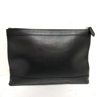 バレンシアガ(Balenciaga)のBALENCIAGA(バレンシアガ) クラッチバッグ美品  ネイビークリップM 373834 黒 パンチングロゴ レザー(クラッチバッグ)