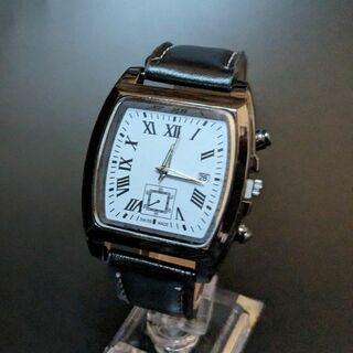 ♦即購入OK♦ 新品 スクエア メンズ ビジネス 腕時計 ブラック ホワイト(腕時計(アナログ))