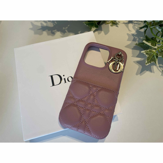 Lady Dior iPhone 14 Proケース  カナージュ ラムスキン