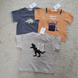 スラップスリップ(SLAP SLIP)の【新品】スラップスリップ　ブランシェス　恐竜Tシャツ3枚　半袖　100cm(Tシャツ/カットソー)