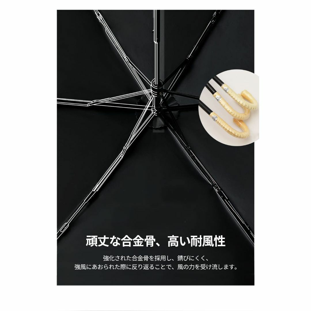 【色: 花柄-ホワイト】日傘 折りたたみ傘 超軽量 174g194g UVカット レディースのファッション小物(その他)の商品写真