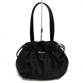 プラダ(PRADA)のPRADA(プラダ) ショルダーバッグ美品  ロゴジャガード 黒×ゴールド ナイロン(ショルダーバッグ)