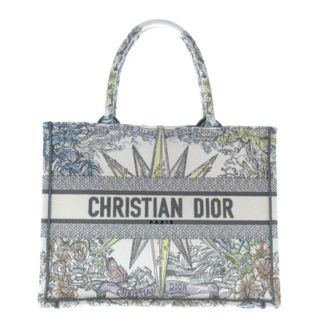 クリスチャンディオール(Christian Dior)のDIOR/ChristianDior(ディオール/クリスチャンディオール) トートバッグ美品  ブックトートミディアムバッグ/旧スモール M1296ZMDW_M884 白×ライトグレー×マルチ Reve d'Infini (レーヴ ダンフィニ)エンブロイダリー/ネーム刺繍 ジャガード(トートバッグ)