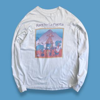 ヴィンテージ(VINTAGE)の90s ヴィンテージ長袖Tシャツ シングルステッチ 企業系 イラスト グレー(Tシャツ/カットソー(七分/長袖))