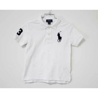 ラルフローレン(Ralph Lauren)の【夏物 新入荷!】〓ラルフローレン/Ralph Lauren〓100cm 半袖ポロシャツ 白×紺  【中古】子供服 キッズ kids  男の子 女の子 夏 tops 705042(その他)