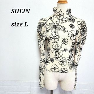 シーイン(SHEIN)の❤️SHEIN❤️　トップス　花柄　シースルー　L(カットソー(長袖/七分))