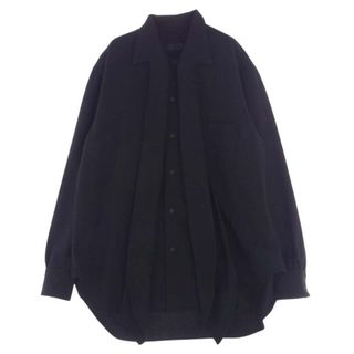 ヨウジヤマモト(Yohji Yamamoto)のYohji Yamamoto ヨウジヤマモト ジャケット UV-B04-105 S'YTE サイト STOLE SHIRT ウール ストールカラー シャツ ブラック系 3【中古】(その他)