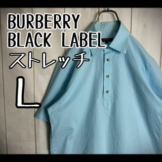 バーバリーブラックレーベル(BURBERRY BLACK LABEL)の【希少カラー】　バーバリーブルーレーベル　ポロシャツ　ノバチェックボタン　L(ポロシャツ)