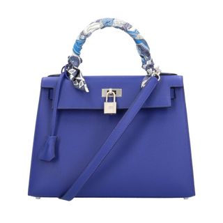 エルメス(Hermes)のエルメス ケリー28 ショルダーバッグ レザー ブルー レディース HERMES  中古(ショルダーバッグ)