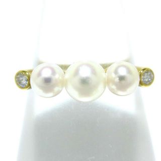 ミキモト(MIKIMOTO)のmikimoto(ミキモト) リング - K18YG×ダイヤモンド×パール アイボリー 2Pダイヤ(リング(指輪))