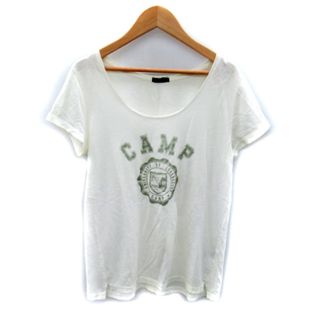 シェトワ(Chez toi)のシェトワ Tシャツ カットソー 半袖 ラウンドネック プリント オフホワイト(Tシャツ(半袖/袖なし))