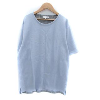 ザショップティーケー(THE SHOP TK)のザショップティーケー カットソー ラウンドネック 半袖 無地 XL 水色(Tシャツ/カットソー(半袖/袖なし))