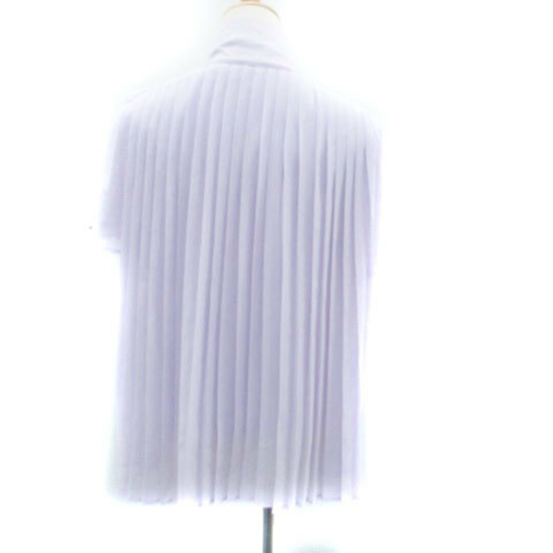 PLST(プラステ)のプラステ ブラウス カットソー ボウタイ 半袖 プリーツ M 紫 パープル レディースのトップス(シャツ/ブラウス(半袖/袖なし))の商品写真
