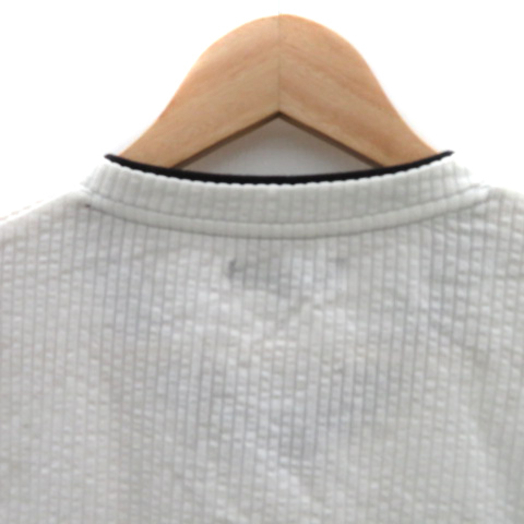 TAKA-Q(タカキュー)のタカQ タカキュー カットソー 半袖 Vネック ストライプ柄 M オフホワイト メンズのトップス(Tシャツ/カットソー(半袖/袖なし))の商品写真