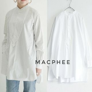 MACPHEE - マカフィー コットンブロード ボザム チュニックシャツ 白 36