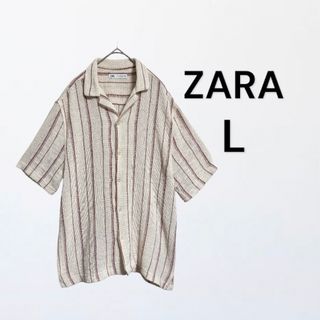 ザラ(ZARA)のザラ　ZARA 半袖シャツ　メッシュシャツ　ニットシャツ　オープンカラー　シアー(シャツ)