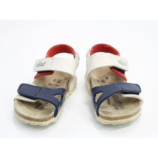 ビルケンシュトック(BIRKENSTOCK)の【夏物 新入荷!】▲ビルケンシュトック/BIRKENSTOCK▲15cm サンダル/シューズ/靴 白×紺赤 パピリオ アウトドア キャンプ 水遊び 海水浴 川遊び プール【中古】子供 キッズ kids 男の子 女の子 夏 shoes seasonal 505042(サンダル)