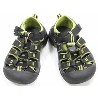 キーン(KEEN)の【夏物 新入荷!】◇キーン/KEEN◇17cm サンダル/シューズ/靴 黒×黄緑 ニューポート アウトドア キャンプ 川遊び 水遊び プール 海水浴【中古】子供 キッズ kids 男の子 女の子 春夏 shoes seasonal 405042(サンダル)