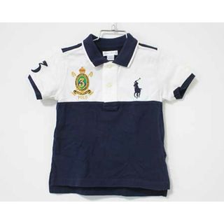 ラルフローレン(Ralph Lauren)の【夏物 新入荷!】〓ラルフローレン/Ralph Lauren〓90cm 半袖ポロシャツ 紺×白  【中古】子供服 キッズ kids ベビー baby  男の子 女の子 夏 tops 705042(シャツ/カットソー)