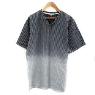 レノマ(RENOMA)のレノマ Tシャツ カットソー 半袖 ストライプ柄 グラデーション L 黒(Tシャツ/カットソー(半袖/袖なし))