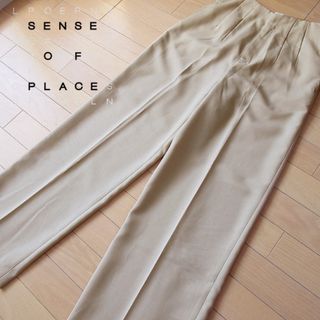 センスオブプレイスバイアーバンリサーチ(SENSE OF PLACE by URBAN RESEARCH)の美品 S センスオブプレイス レディース ハイウエストパンツ ベージュ(その他)