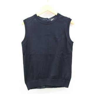 ドゥーズィエムクラス(DEUXIEME CLASSE)の【夏物 新入荷】▼Deuxieme Classe/ドゥーズィエムクラス▼ノースリーブニット/無地/カットソー/バックボタン  ブラック/黒 レディース  【中古】 夏  034042(Tシャツ(半袖/袖なし))