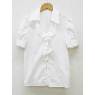 ANAYI - 【夏物 新入荷】『ANAYI/アナイ』フリルシャツ/無地/ブラウス/スキッパー/パフスリーブ/半袖 ホワイト/白 レディース  38【中古】 夏  205042