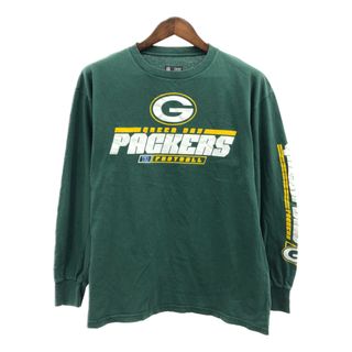 NFL グリーンベイ・パッカーズ 長袖Ｔシャツ プロチーム グリーン (メンズ L) 中古 古着 Q5886(Tシャツ/カットソー(七分/長袖))