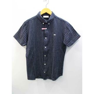 ラコステ(LACOSTE)の【夏物 新入荷】‡LACOSTE/ラコステ‡チェックシャツ/ポロシャツ/半袖  ネイビー/紺 レディース 4【中古】 夏 034042(ポロシャツ)