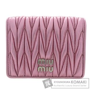 miumiu - MIUMIU 5MV204 マテラッセ ROSA MORDORE 二つ折り財布（小銭入れあり） レザー レディース