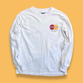 GILDAN - 00s Y2K マスターカードパロディ長袖Tシャツ ヴィンテージ ホワイト