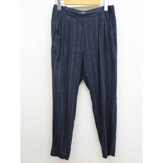 レイカズン(RayCassin)の【夏物 新入荷】‡RAY CASSIN/レイカズン‡リネンタックストライプパンツ/十分丈 ネイビー/紺 レディース 2【中古】夏 205042(その他)