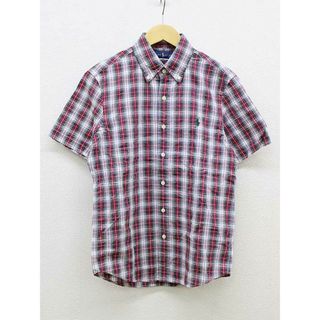 ラルフローレン(Ralph Lauren)の【夏物 新入荷】新品 未使用品▼POLO RALPH LAUREN/ポロラルフローレン▼チェック柄シャツ/ロゴ刺繍/半袖  ホワイト×レッド×グリーン/白×赤×緑 メンズ XS 春夏 034042(シャツ)