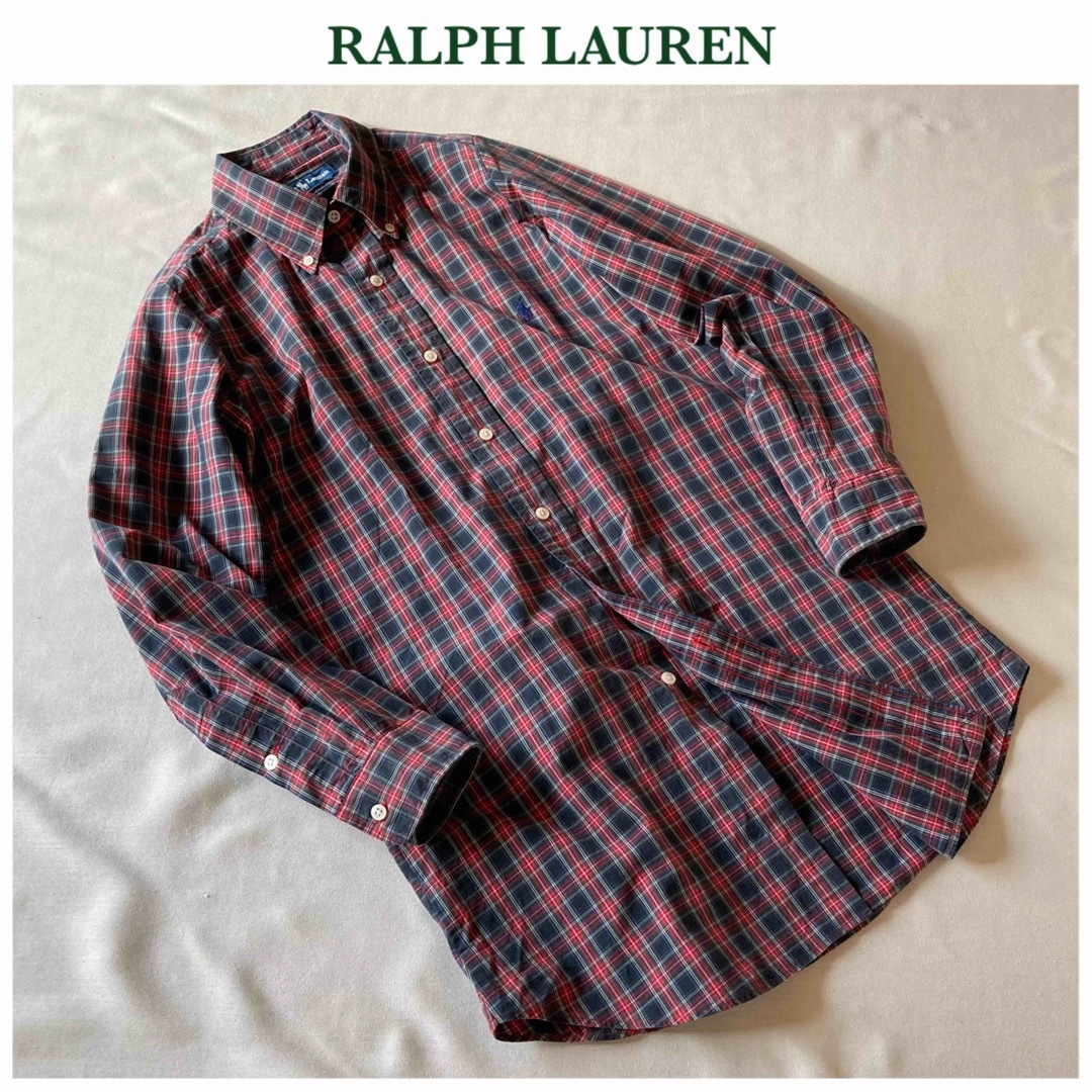 Ralph Lauren(ラルフローレン)のビンテージ ラルフローレン BLAKE リサイズ チェック BD ロング シャツ レディースのトップス(シャツ/ブラウス(長袖/七分))の商品写真