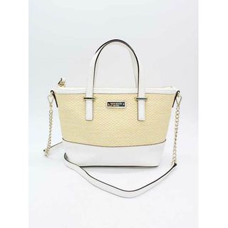 ケイトスペードニューヨーク(kate spade new york)の【夏物 新入荷】★kate spade new york/ケイトスペードニューヨーク★PXRU6426/切替2WAYかごバッグ/ショルダー/きれいめ/かわいい/ハンドバッグ/バッグ/鞄 ホワイト×ベージュ レディース 【中古】春夏 205042(その他)