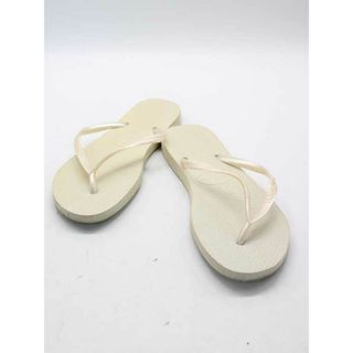 ハワイアナス(havaianas)の【夏物 新入荷】★havaianas/ハワイアナス★スリムビーチサンダル/おしゃれ/カジュアル/トングサンダル/サンダル/シューズ/靴 アイボリー/生成 レディース 37-38【中古】夏 105042(サンダル)