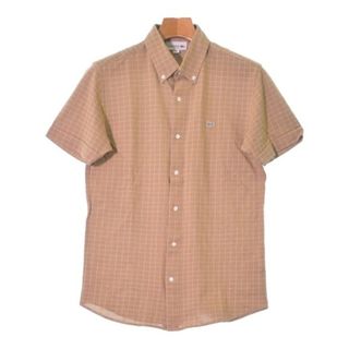 ラコステ(LACOSTE)のLACOSTE ラコステ カジュアルシャツ 3(M位) ベージュx白(チェック) 【古着】【中古】(シャツ)