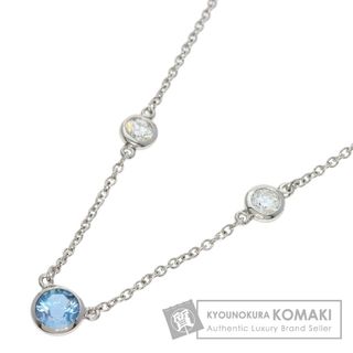 ティファニー(Tiffany & Co.)のTIFFANY&Co. バイザヤード アクアマリン ダイヤモンド ネックレス PT950 レディース(ネックレス)