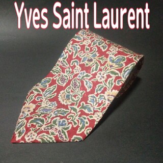 イヴサンローラン(Yves Saint Laurent)の【極美品】イヴサンローラン　イブサンローラン　花柄　ボタニカル柄　ネクタイ(ネクタイ)