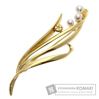 ミキモト(MIKIMOTO)のMIKIMOTO フラワーモチーフ パール 真珠 ブローチ ブローチ K18YG レディース(ブローチ/コサージュ)