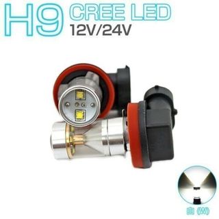 9G LED H9 ホワイト白発光 30W「9G-H9-WHITE.Cx2」(汎用パーツ)