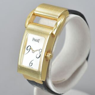 ピアジェ(PIAGET)のPIAGET◇ピアジェ ミスプロトコール 腕時計 ゴールド 白 黒 クロコ(腕時計)