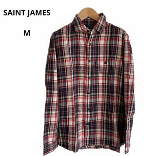 セントジェームス(SAINT JAMES)の美品 SAINT JAMES セントジェームス 長袖 シャツ M 日本製(シャツ)