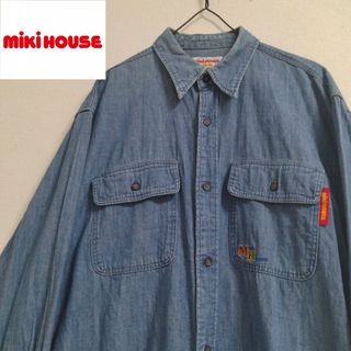 mikihouse - MIKIHOUSE　ミキハウス　オールド　Wポケット　刺繍ロゴ　デニムシャツ