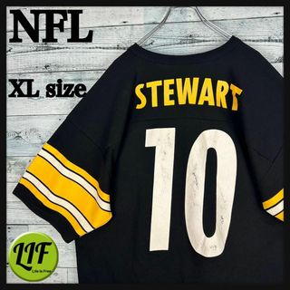 NFL プリントチームロゴ スティーラーズ 半袖 アメフトゲームシャツ XL(Tシャツ/カットソー(半袖/袖なし))