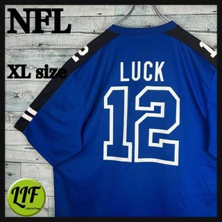 NFL プリントチームロゴ コルツ 半袖 アメフトゲームシャツ 美品 XL(Tシャツ/カットソー(半袖/袖なし))