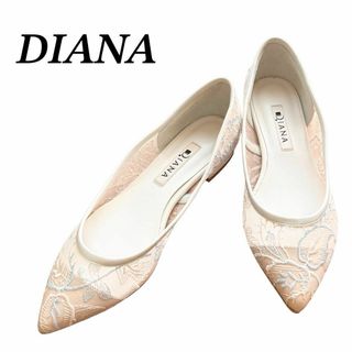 ダイアナ(DIANA)の【美品】 DIANA（ダイアナ ）花柄刺繍フラットシューズ 21.5㎝(その他)