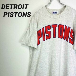 NBA デトロイト・ピストンズ Tシャツ M グレー 日本製 シングルステッチ(Tシャツ/カットソー(半袖/袖なし))