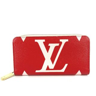 ルイヴィトン(LOUIS VUITTON)のルイヴィトン LOUIS VUITTON ジッピーウォレット M67550  モノグラム・ジャイアント ラウンドファスナー 長財布 モノグラムジャイアントキャンバス ピンク×レッド(財布)